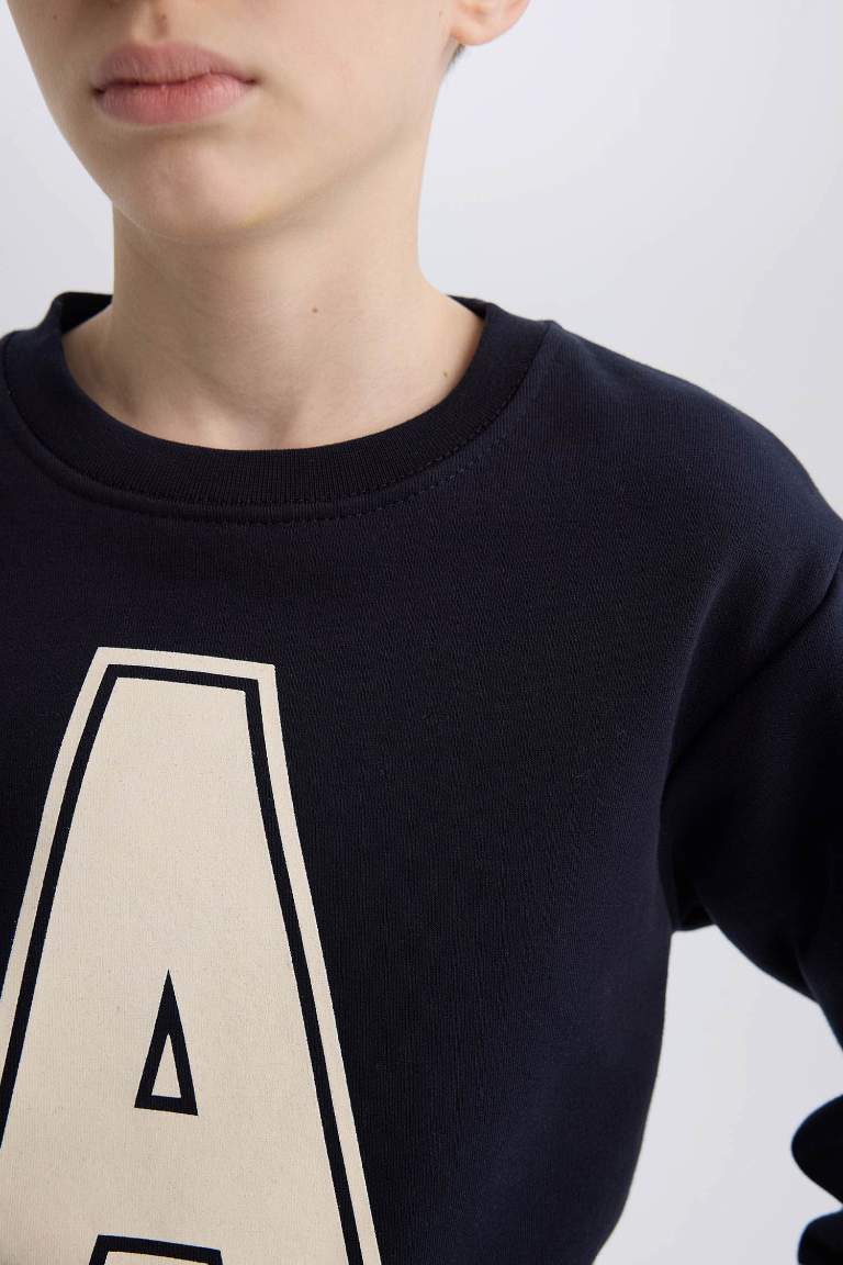 Boy Crew Neck Printed Sweatshirt