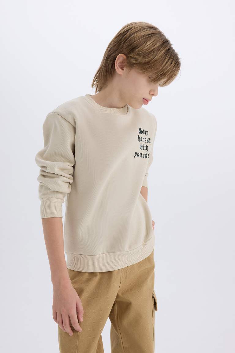 Boy Crew Neck Printed Sweatshirt