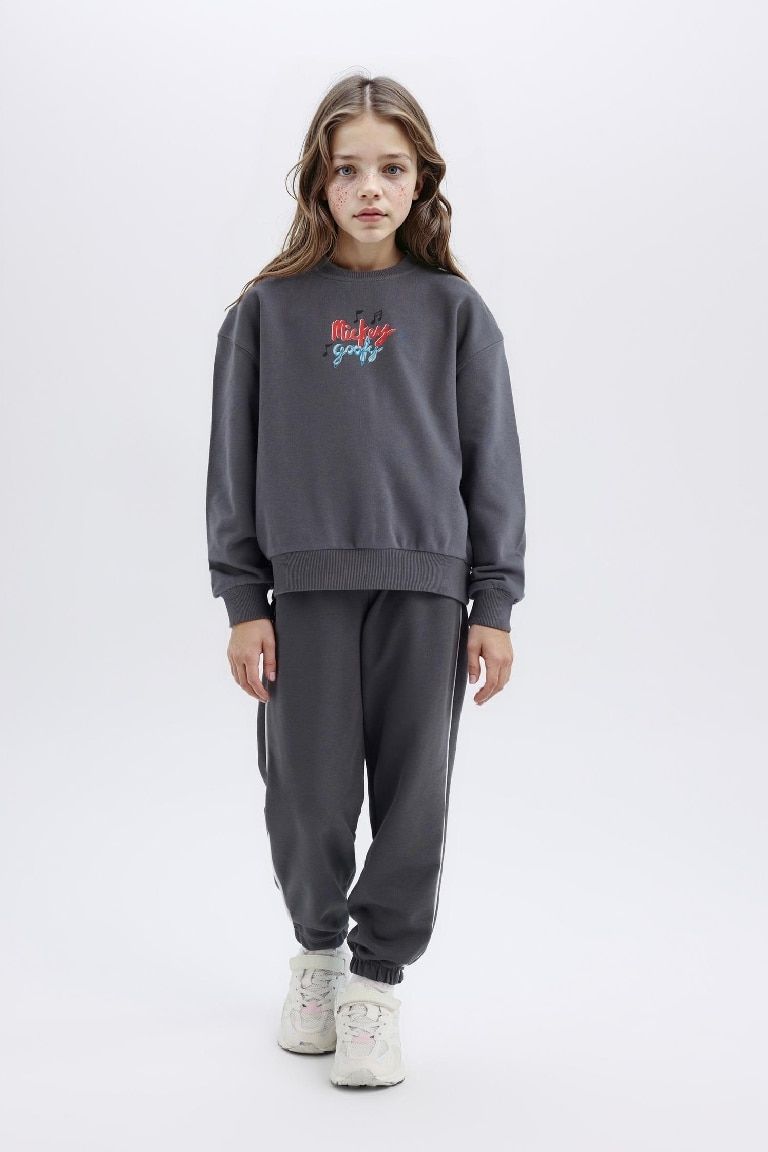 Girl Disney Mickey Mouse &Friends Oversize Fit Back Printed Sweatshirt