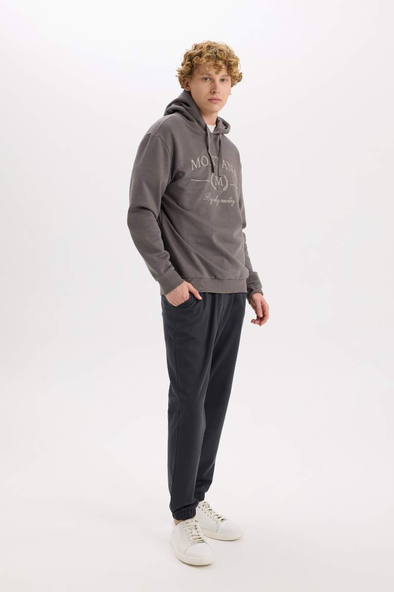 Regular Fit With Pockets Printed Thin Sweatshirt Fabric Sweatpants