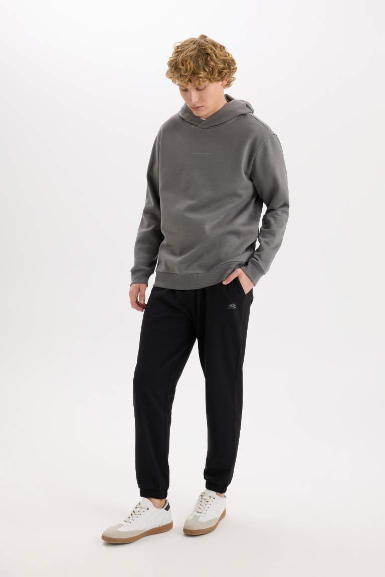 Regular Fit Pocketed Sweatshirt Fabric Sweatpants