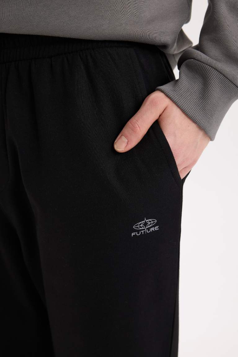 Regular Fit Pocketed Sweatshirt Fabric Sweatpants