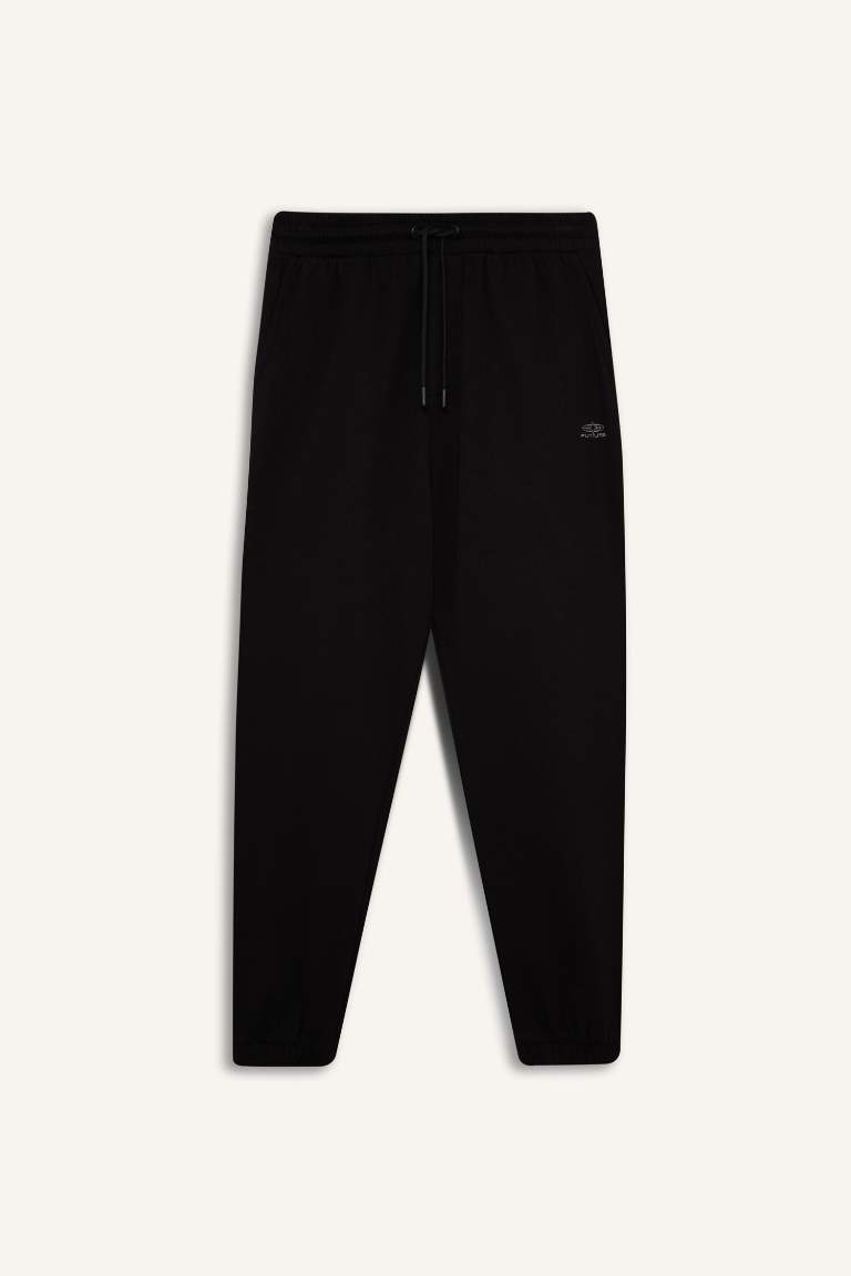 Regular Fit Pocketed Sweatshirt Fabric Sweatpants