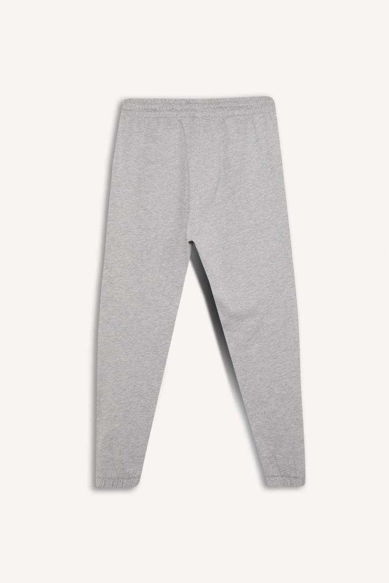 Regular Fit Waist Tied Elastic Leg Basic Sweatpants