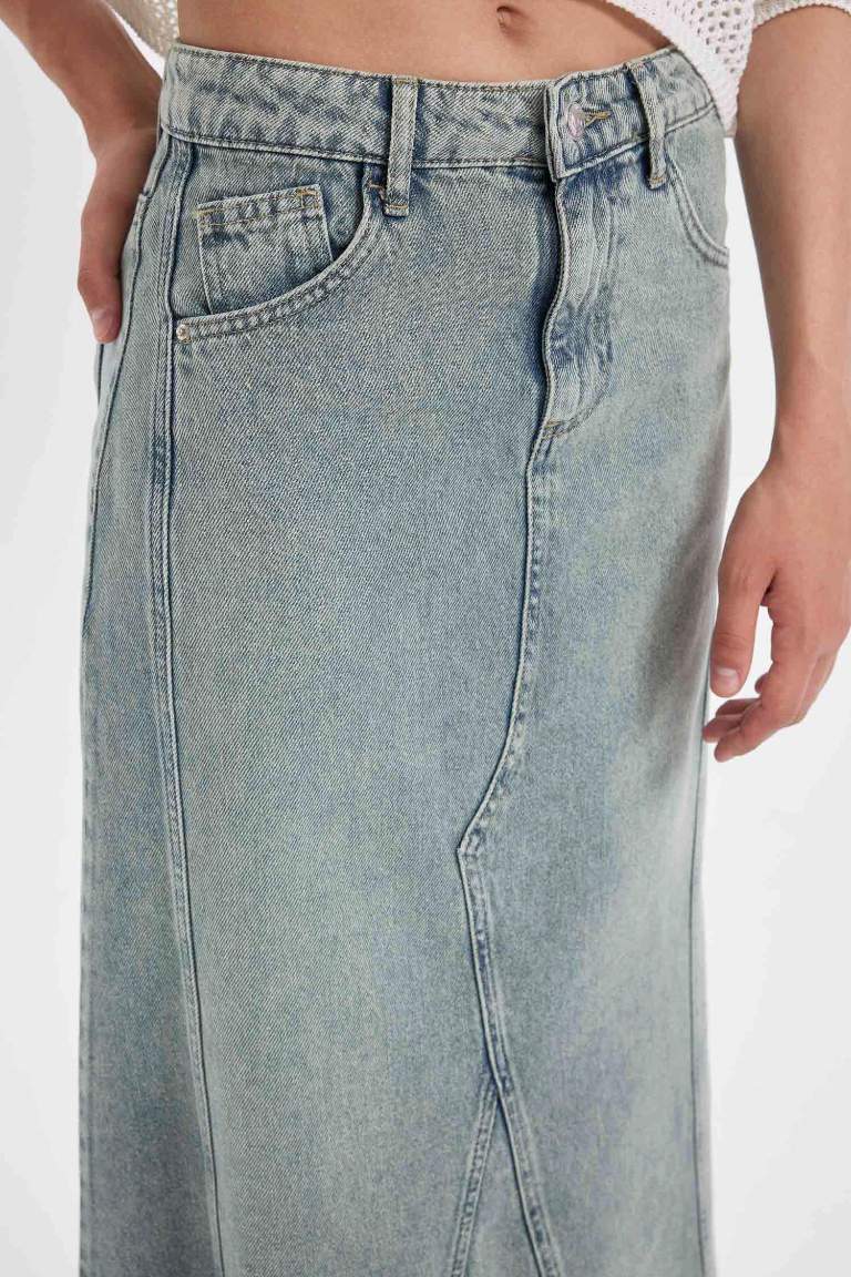 Jupe maxi en jean avec poches