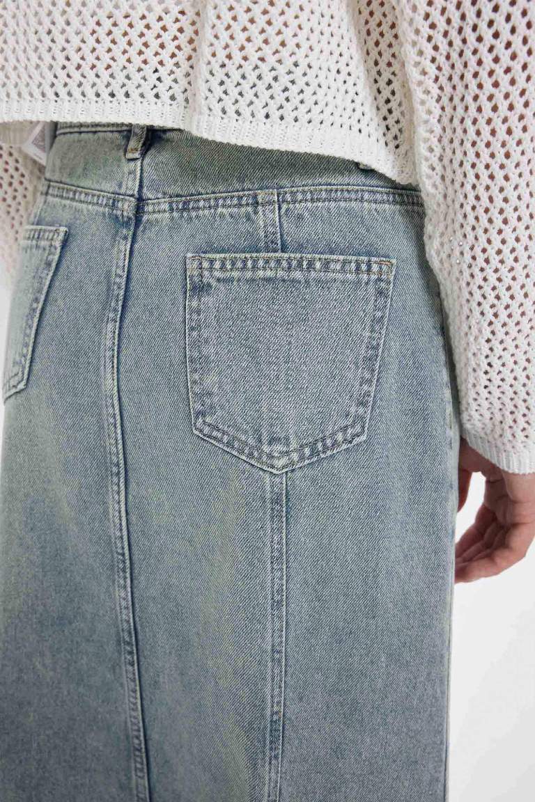 Jupe maxi en jean avec poches