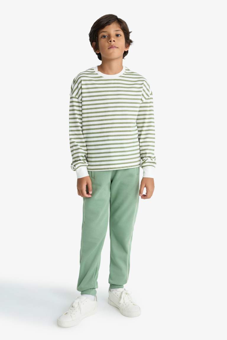 بنطرون بجامة رياضي ولادي جوجر قصة عادية وخصر مطاطي