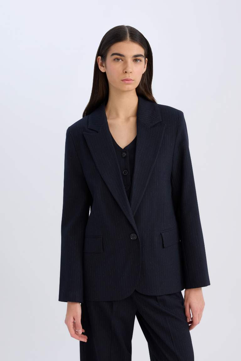 Oversize Fit Jacket Collar Blazer