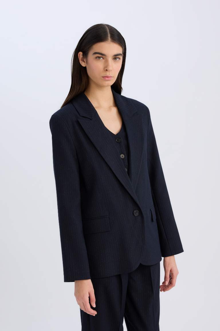 Oversize Fit Jacket Collar Blazer