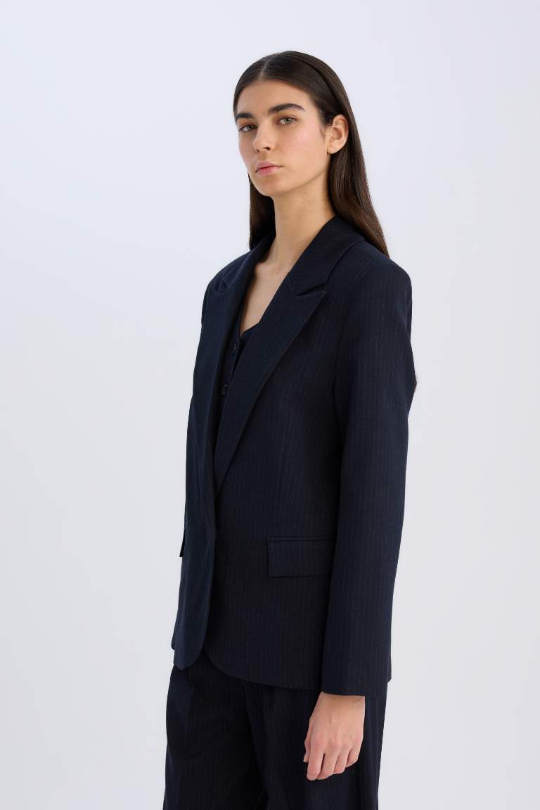 Oversize Fit Jacket Collar Blazer