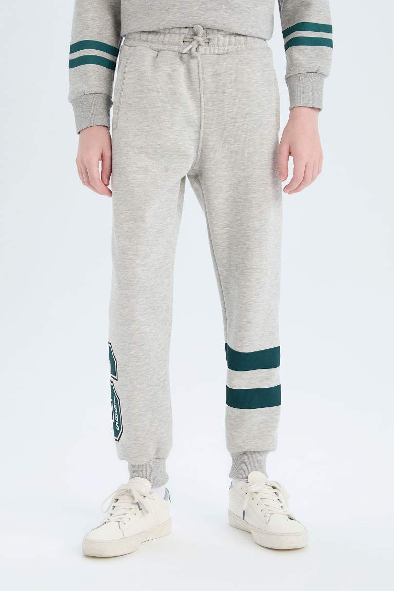 Boy Printed Elastic Waist Leg Sweatpants