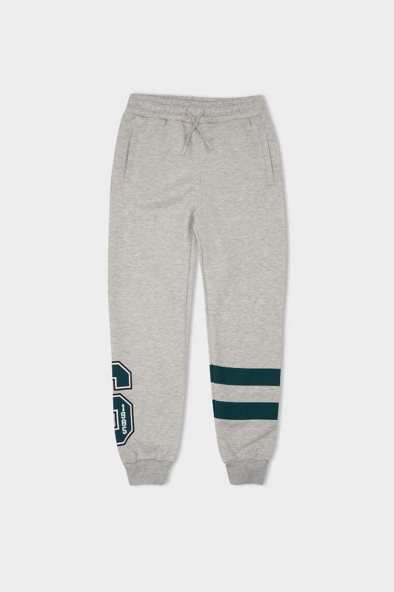 Boy Printed Elastic Waist Leg Sweatpants