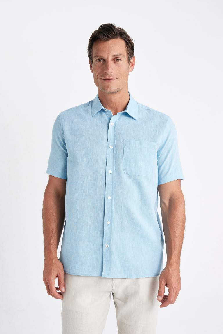 Regular Fit Polo Collar Short Sleeve Shirt