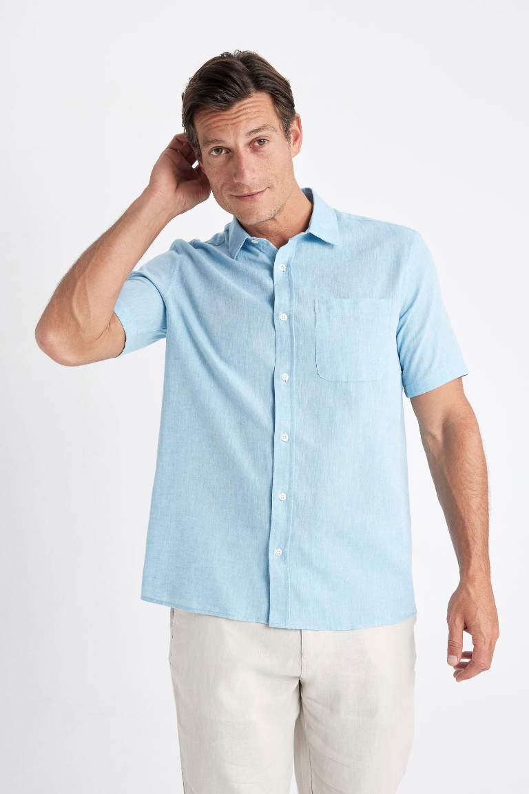 Regular Fit Polo Collar Short Sleeve Shirt