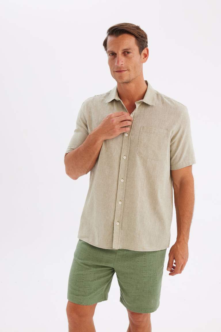 Regular Fit Polo Collar Short Sleeve Shirt