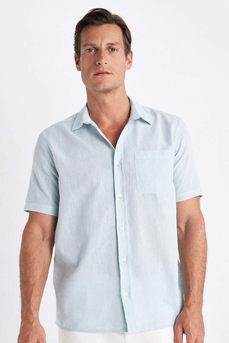 Regular Fit Polo Collar Short Sleeve Shirt