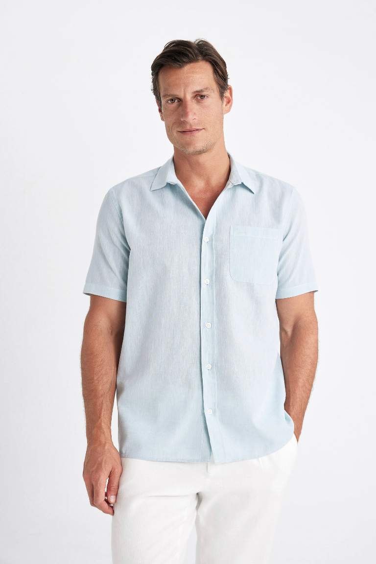 Regular Fit Polo Collar Short Sleeve Shirt