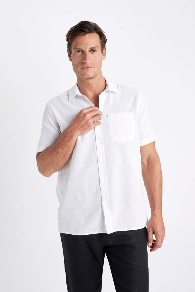 Regular Fit Polo Collar Short Sleeve Shirt