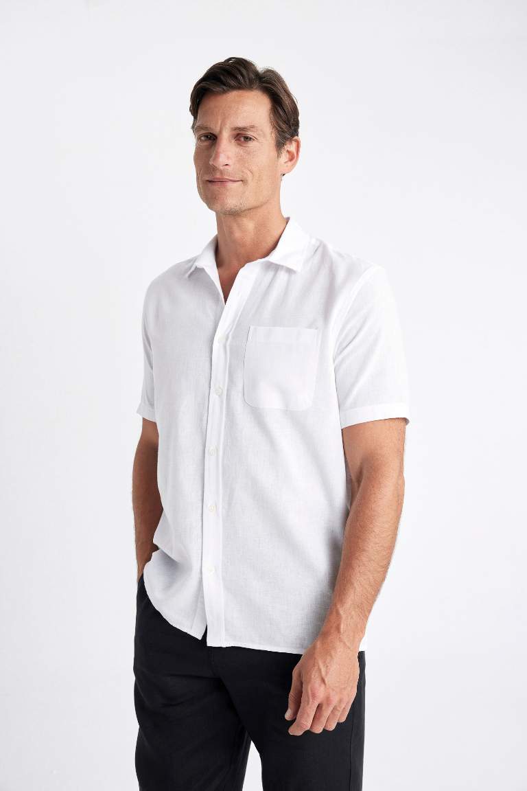 Regular Fit Polo Collar Short Sleeve Shirt