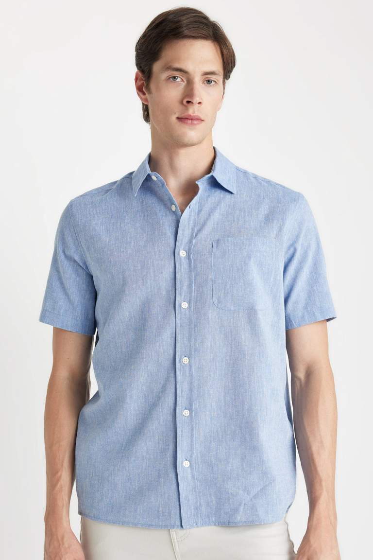 Regular Fit Polo Collar Short Sleeve Shirt