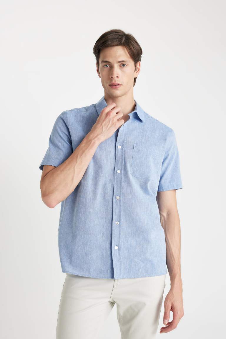 Regular Fit Polo Collar Short Sleeve Shirt