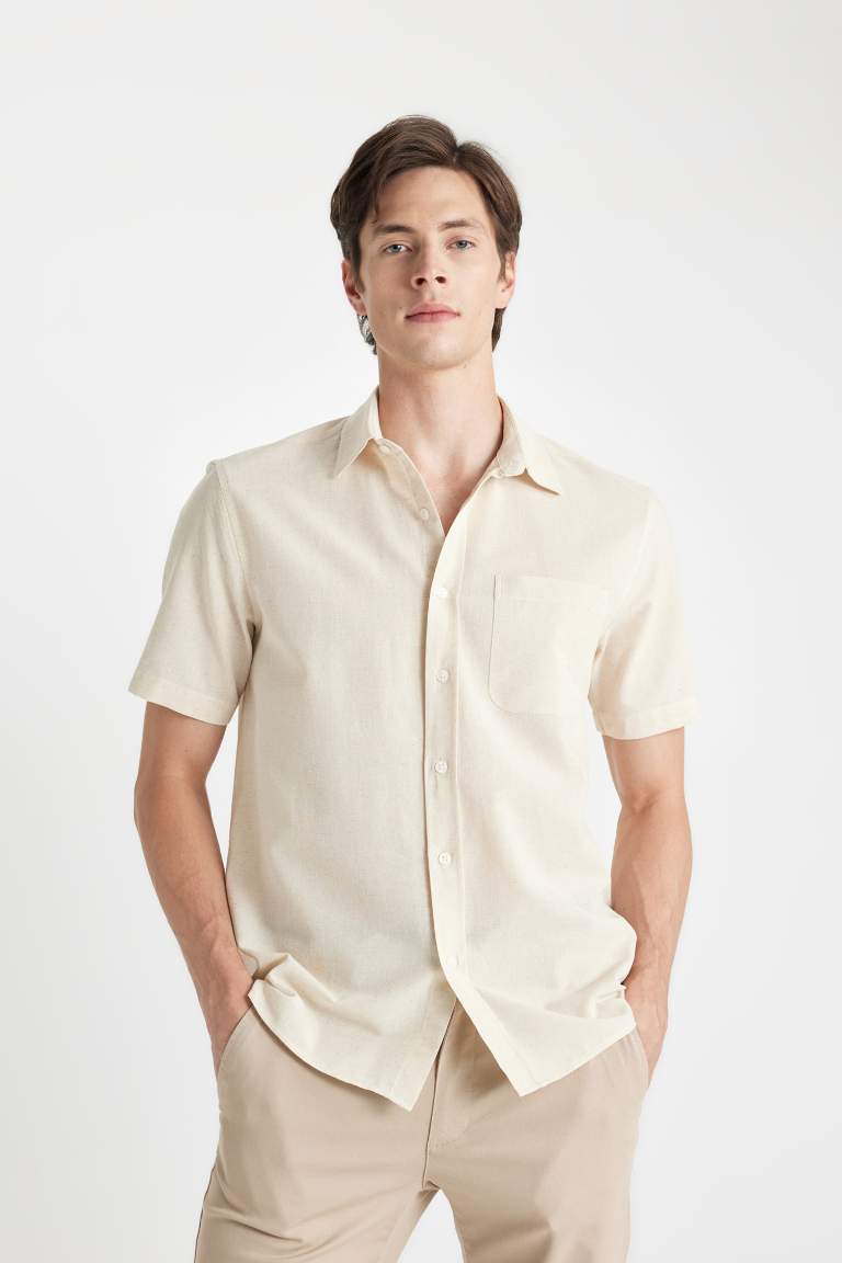 Regular Fit Polo Collar Short Sleeve Shirt