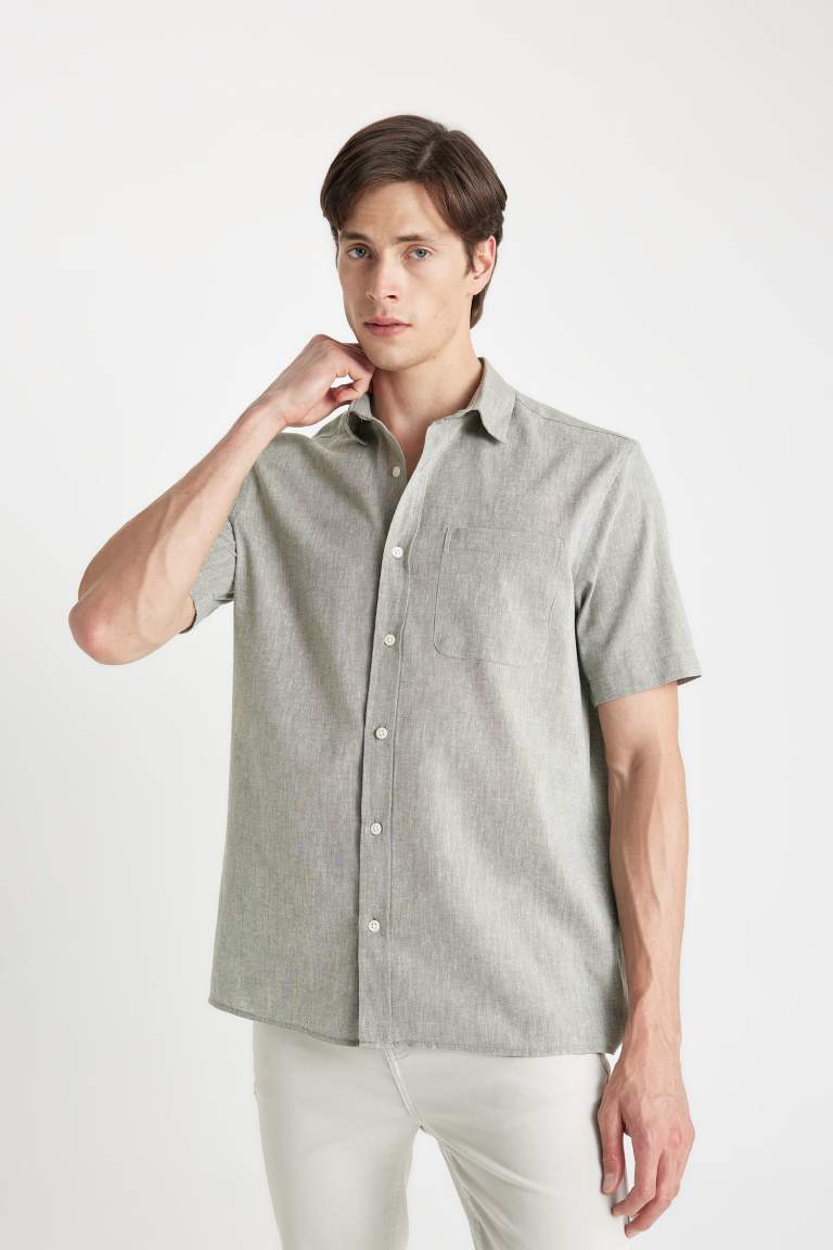 Regular Fit Polo Collar Short Sleeve Shirt