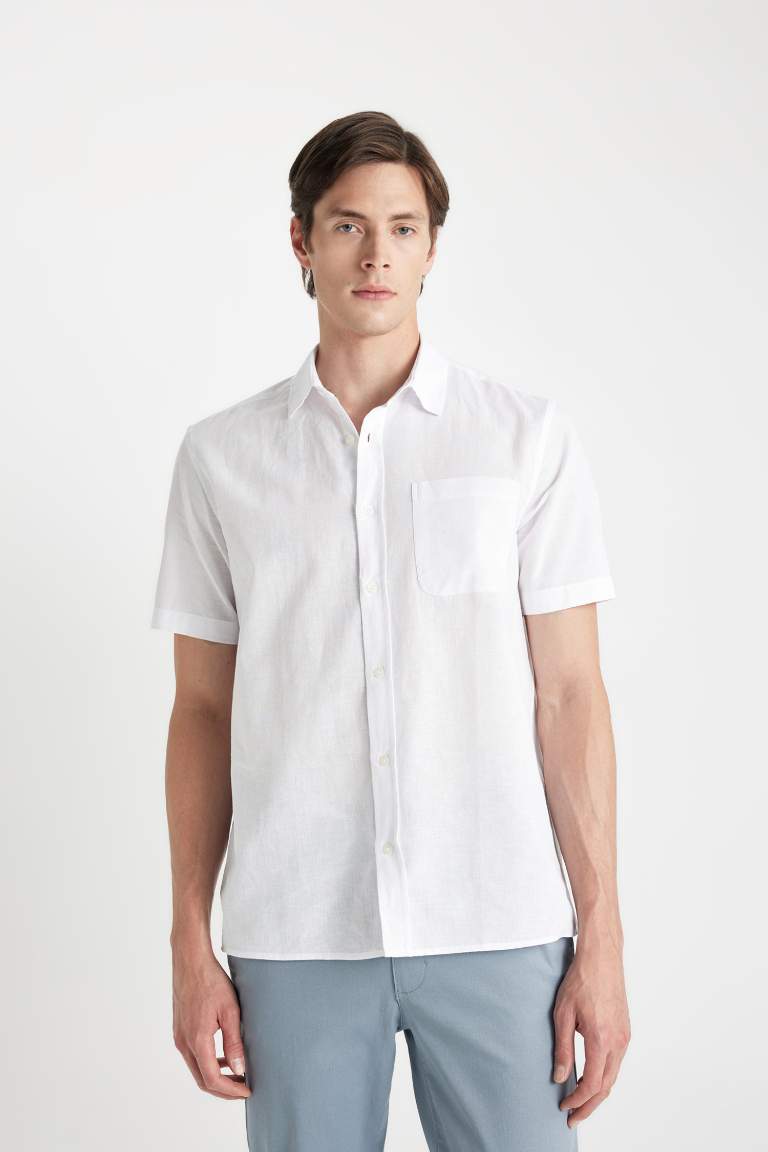 Regular Fit Polo Collar Short Sleeve Shirt