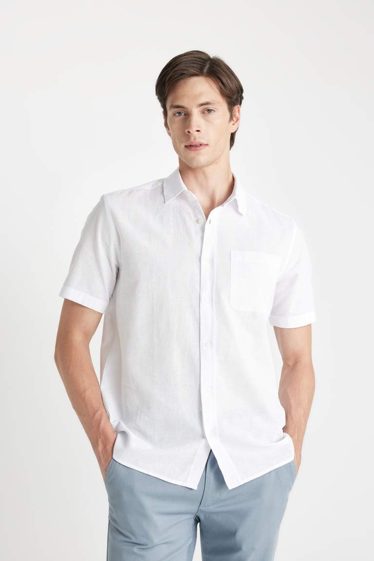 Regular Fit Polo Collar Short Sleeve Shirt