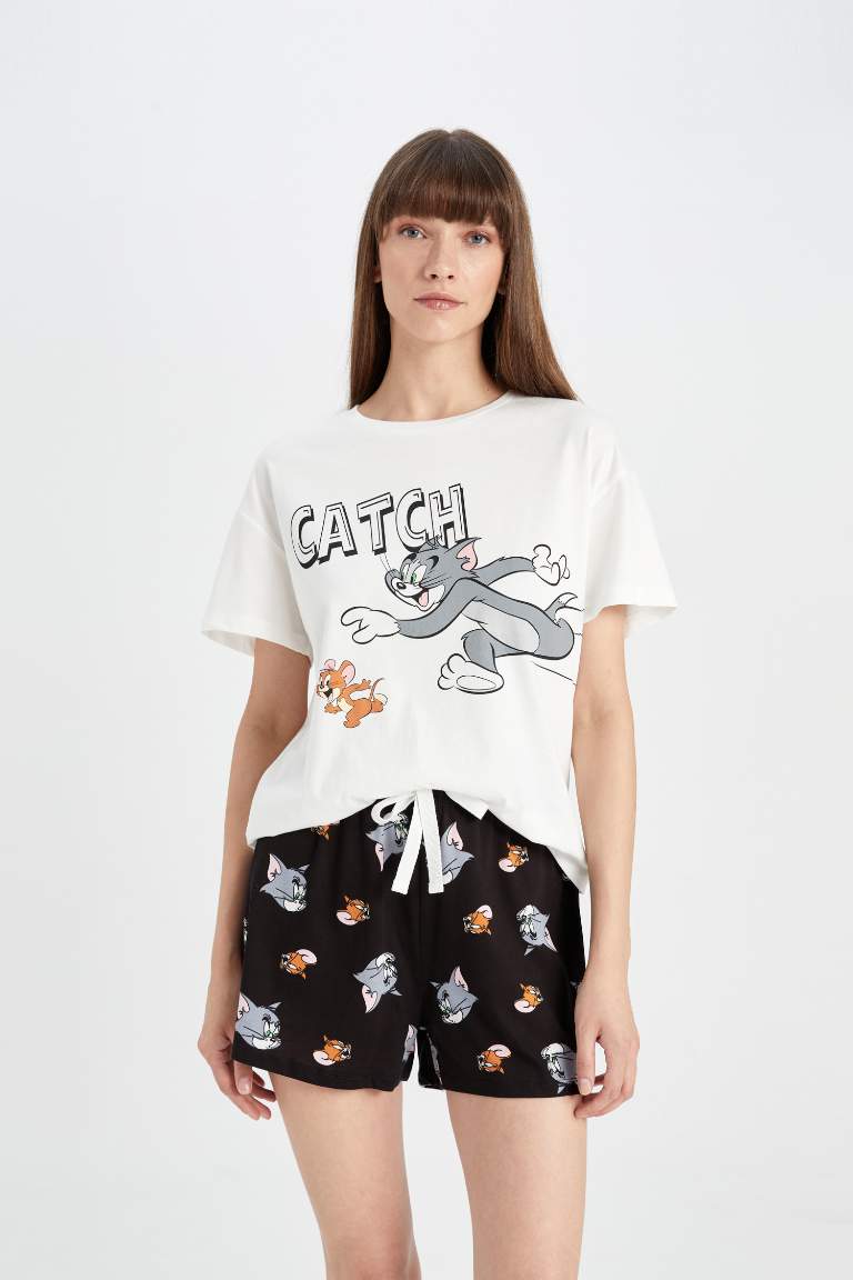 Ensemble de Pyjama Tom & Jerry à Coupe régulière et manches courtes de Fall in Love