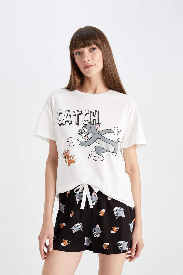 Ensemble de Pyjama Tom & Jerry à Coupe régulière et manches courtes de Fall in Love