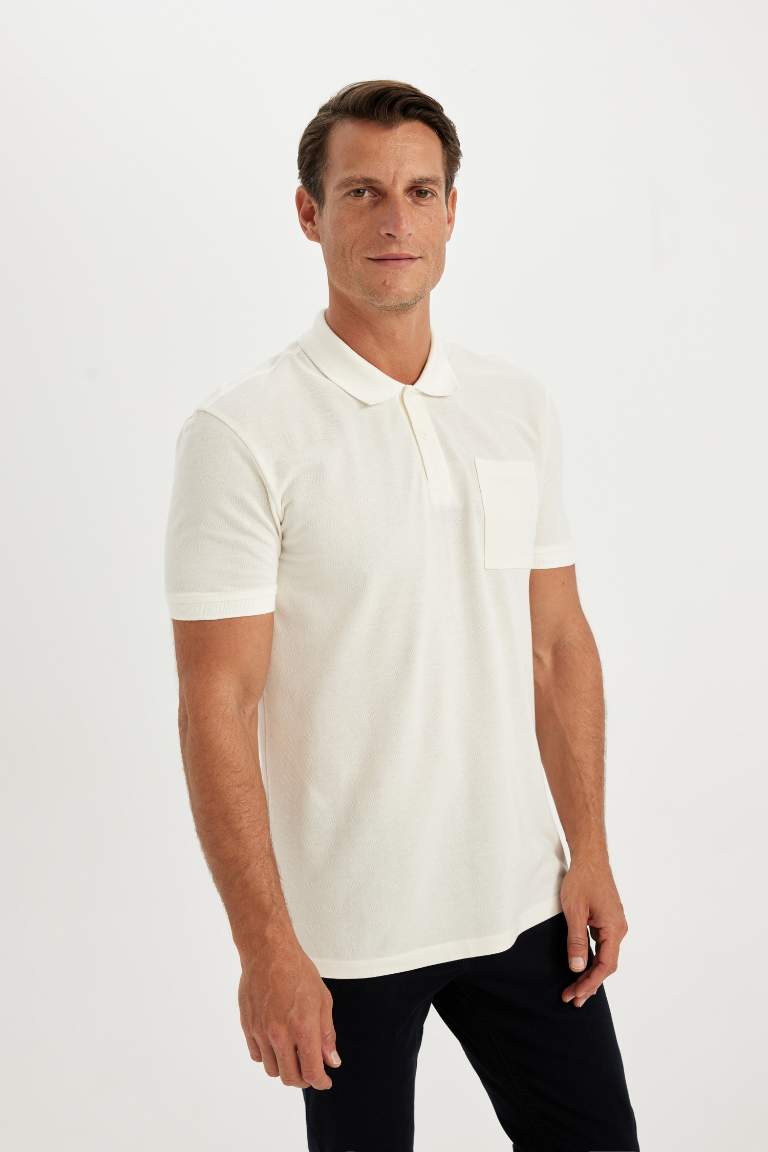 New Regular Fit Short Sleeve Pique Polo T-Shirt