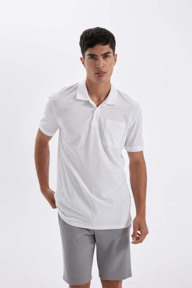 New Regular Fit Polo Collar Pique Polo T-Shirt