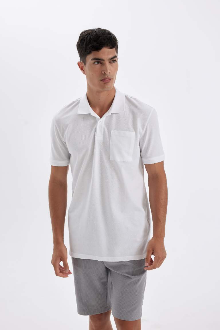 New Regular Fit Polo Collar Pique Polo T-Shirt