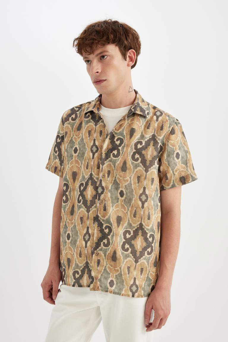 Regular Fit Patterned Short Sleeve Shirt