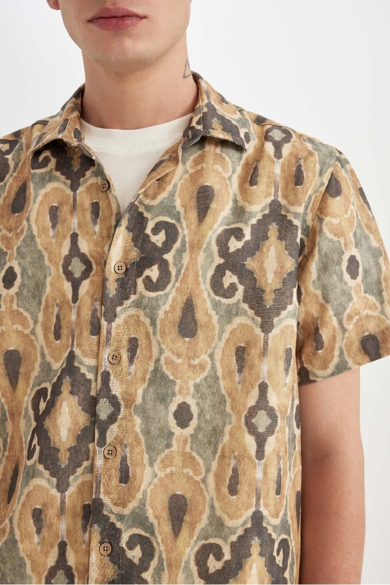 Regular Fit Patterned Short Sleeve Shirt