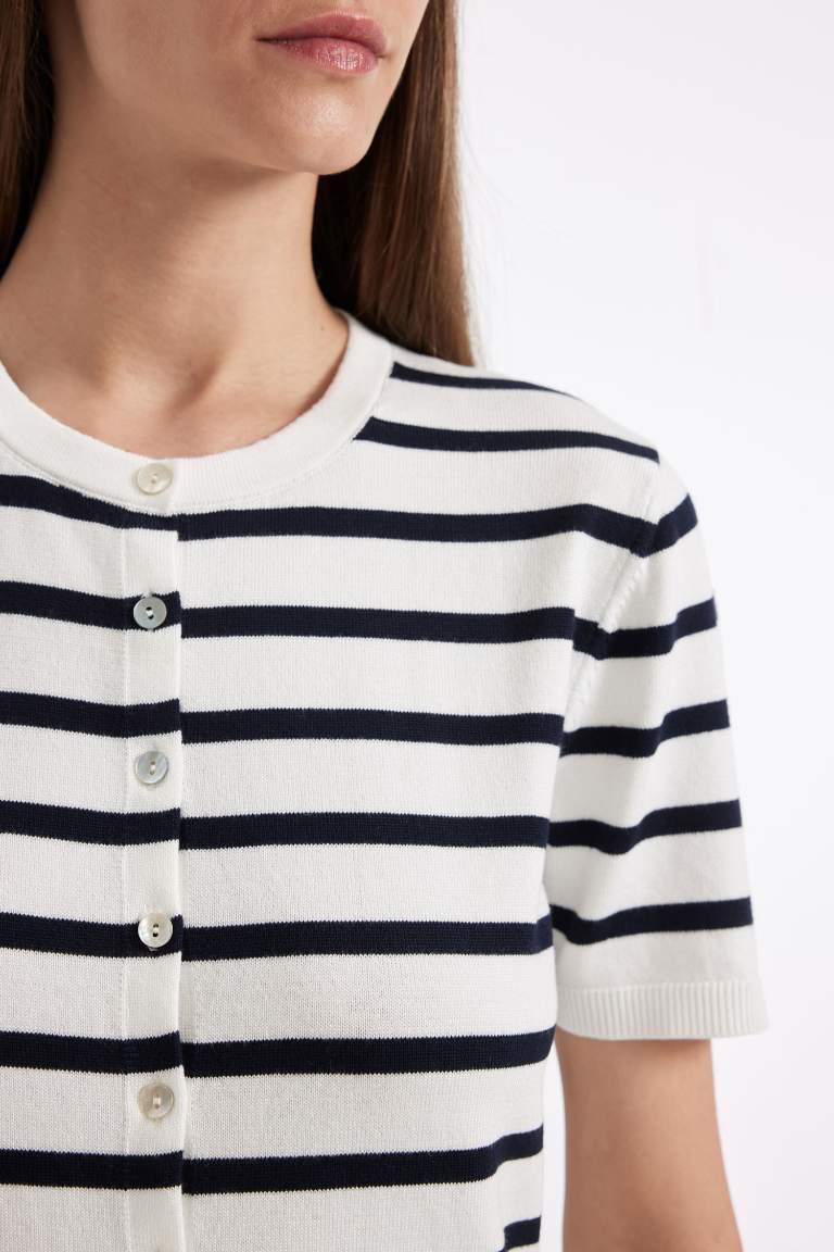 Regular Fit Striped Knitwear Cardigan