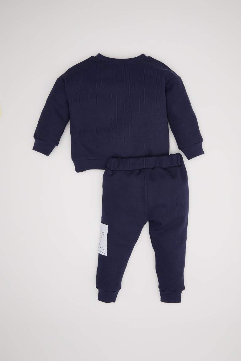 Baby Boy Label Printed Sweatshirt Sweatpants 2 Piece Set