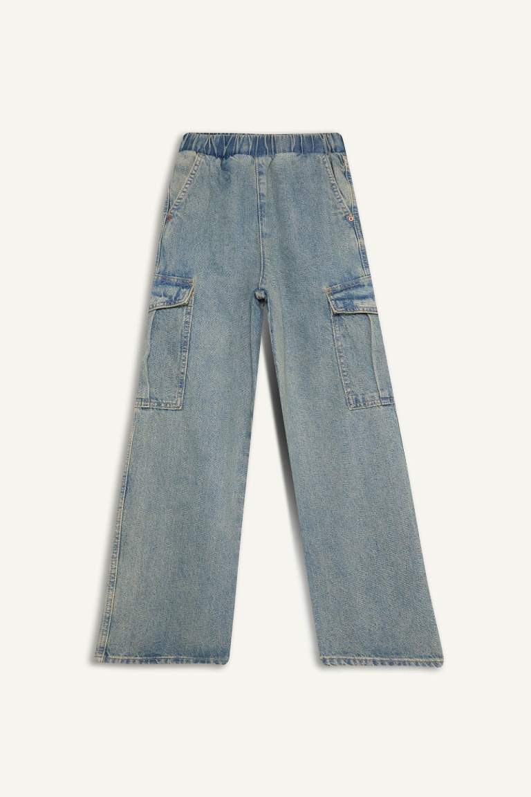Girl Wide Leg Cargo Jeans