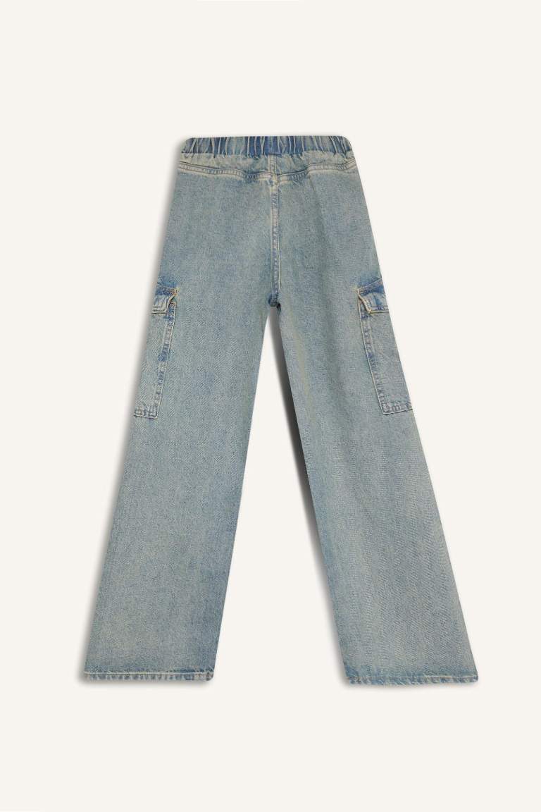 Girl Wide Leg Cargo Jeans