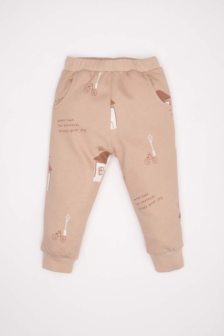 Baby Boy Patterned Sweatshirt Sweatpants 2 Piece Set