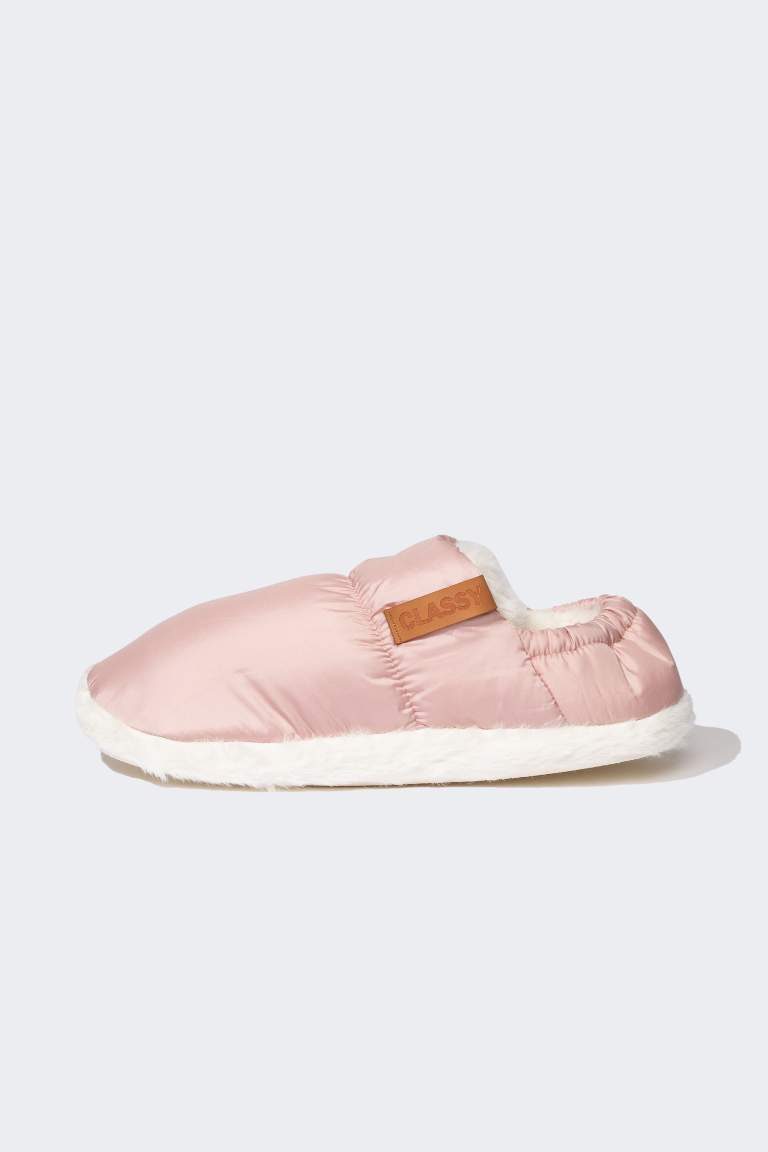 Woman Parachute Fabric Inside Plush Home Slippers