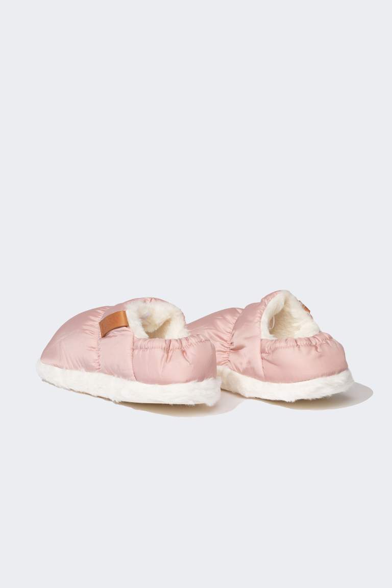 Woman Parachute Fabric Inside Plush Home Slippers