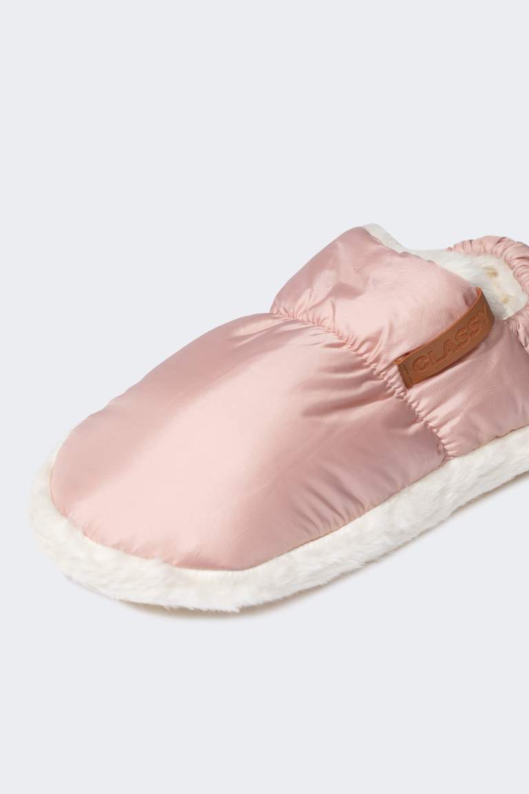 Woman Parachute Fabric Inside Plush Home Slippers