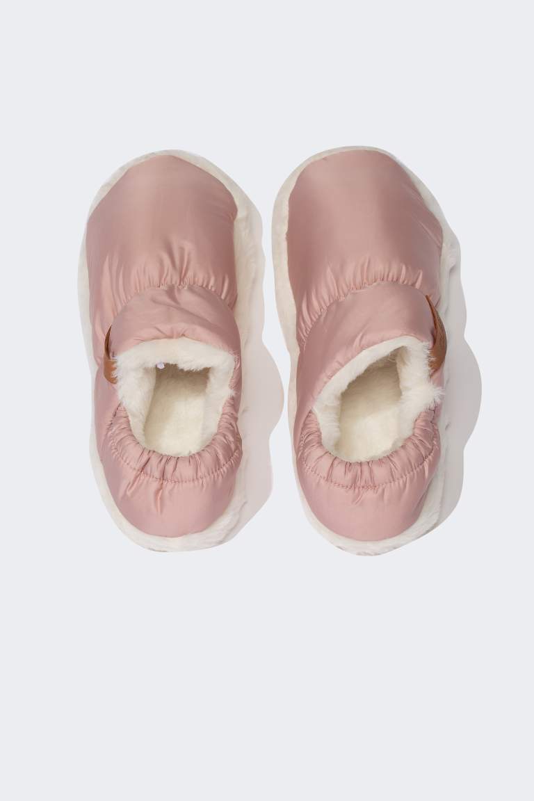 Woman Parachute Fabric Inside Plush Home Slippers