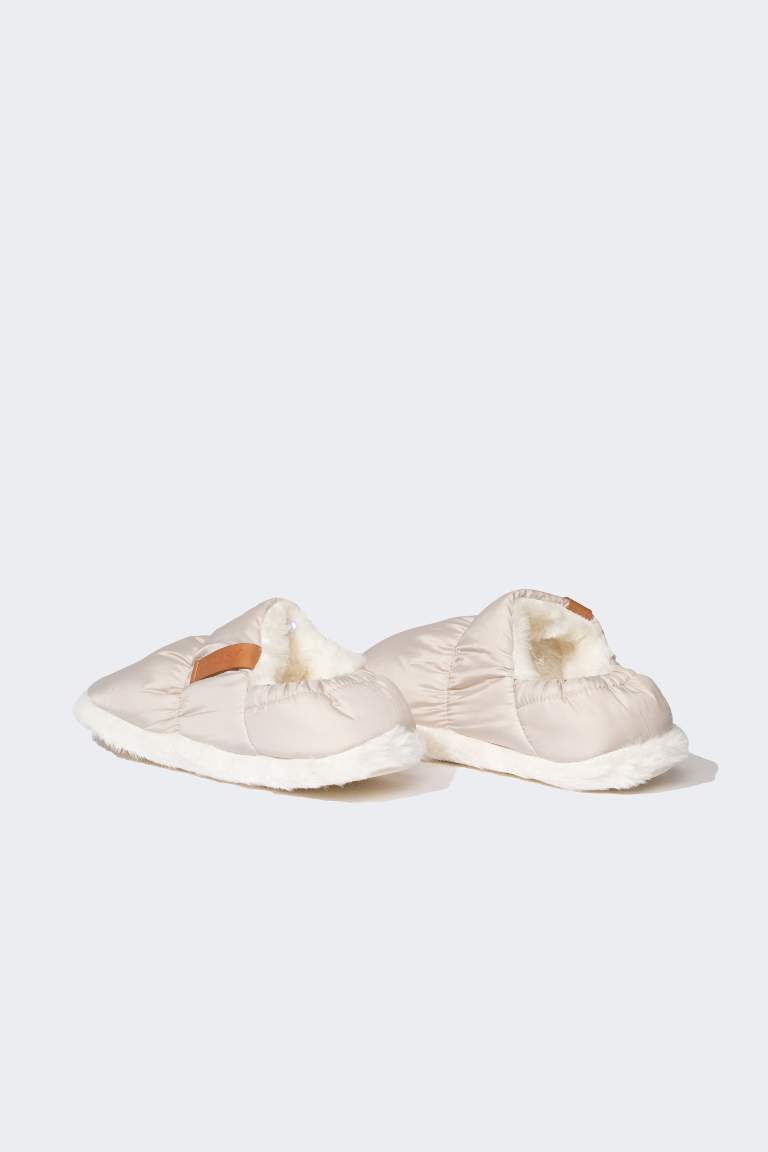 Woman Parachute Fabric Inside Plush Home Slippers