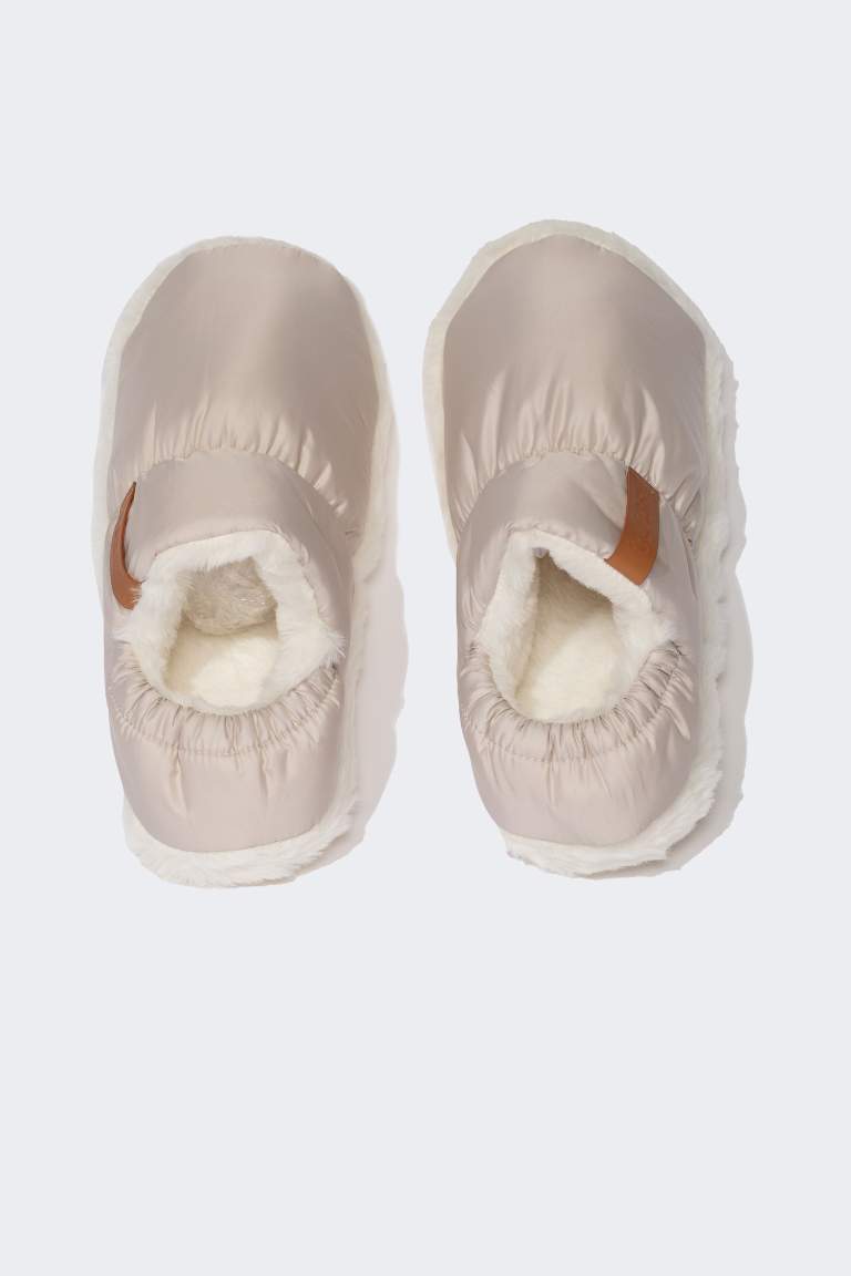 Woman Parachute Fabric Inside Plush Home Slippers