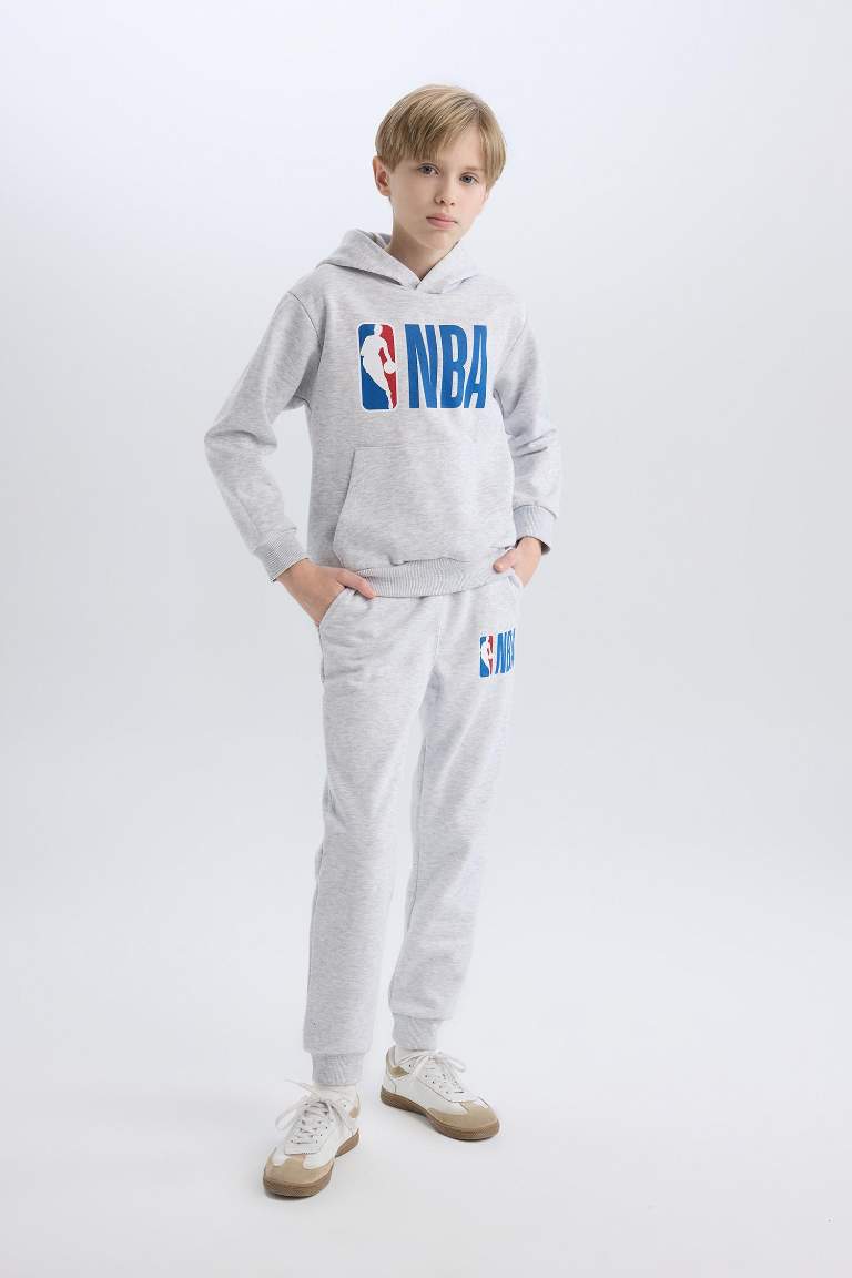 Boy NBA Wordmark Hooded Thick Sweatshirt