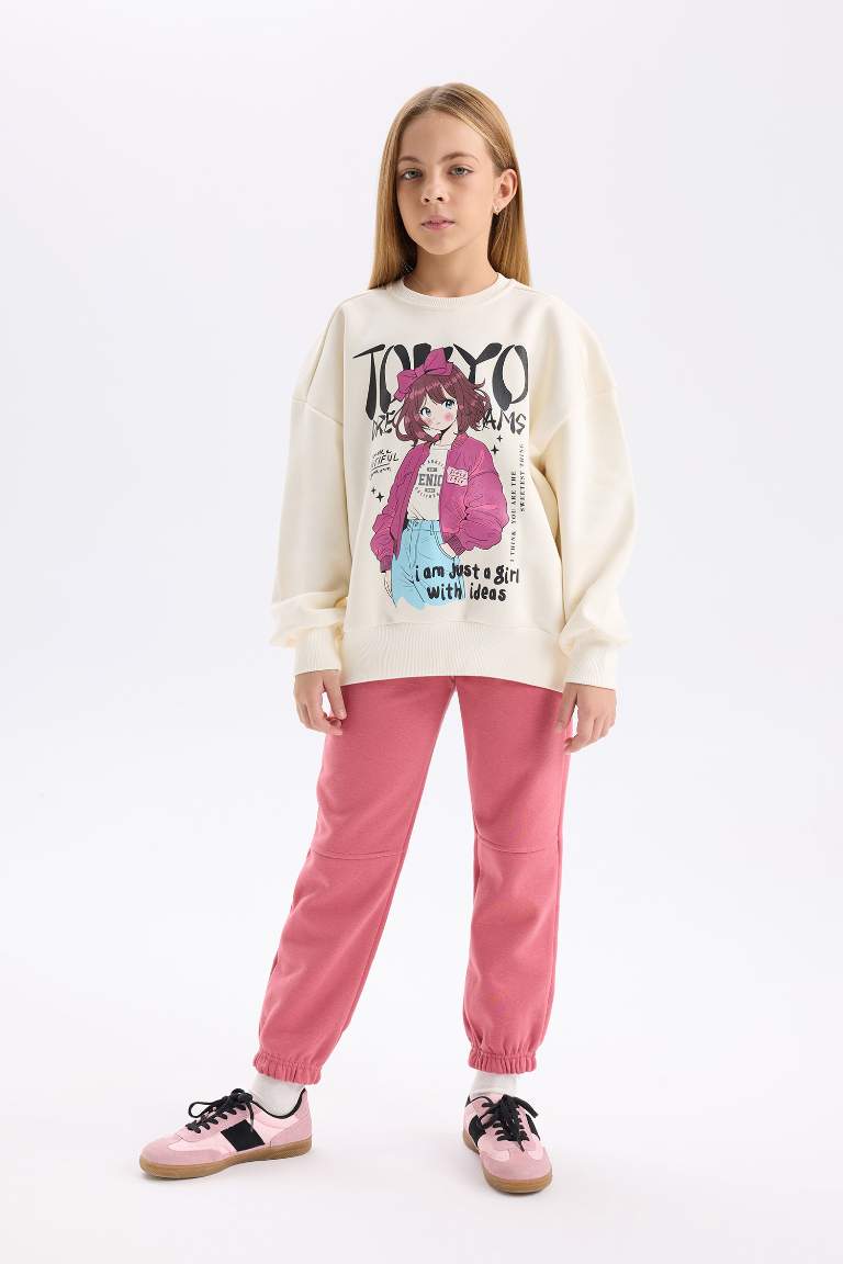 Girl Printed Sweatshirt Sweatpants 2 Piece Set