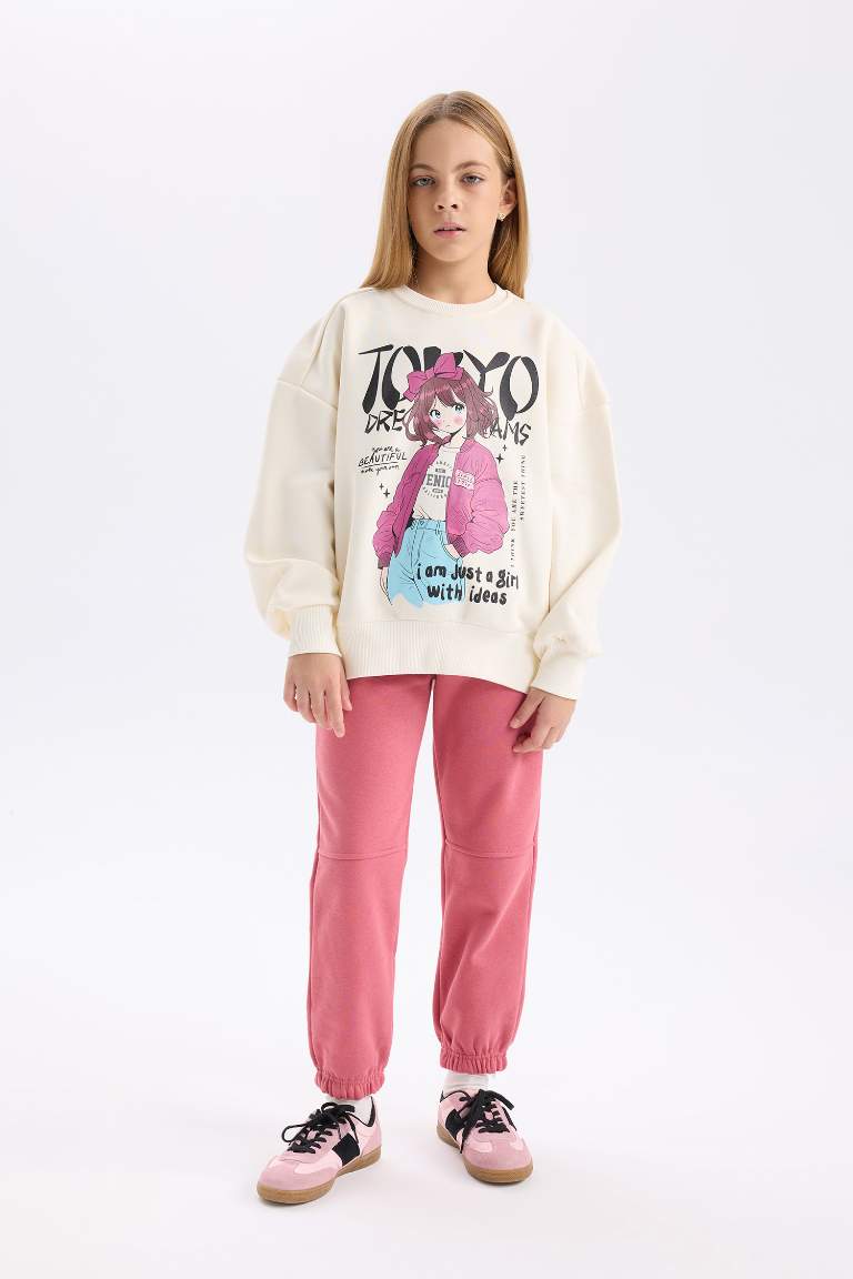 Girl Printed Sweatshirt Sweatpants 2 Piece Set